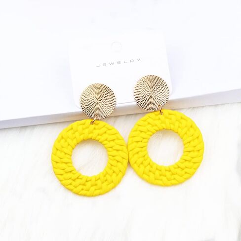 Acrylic Dangle Earring Jewelry for Women Geometric Round Braided Drop Dangle Dainty Earrings Boho Earring in Kuwait