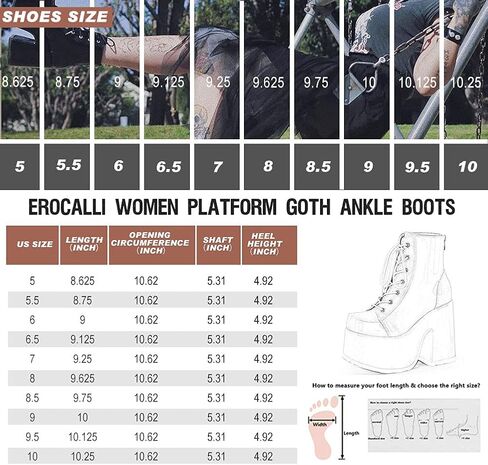 Erocalli منصة القوطي أحذية للنساء حذاء برقبة عالية للركبة كعب مكتنز الأحذية القوطية القتالية مشبك فارس الدانتيل يصل جولة تو in Kuwait