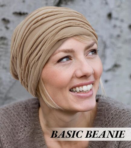 Senker Fashion Women Beanies Hat 2 Pack, Chemo Headwear Cancer Chemo Caps Slouchy Beanie for Women Men in Kuwait