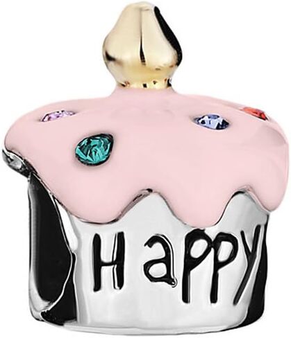 Happy Birthday Cake Charms for Bracelets Compatible with Pandora Bracelets in Saudi Arabia