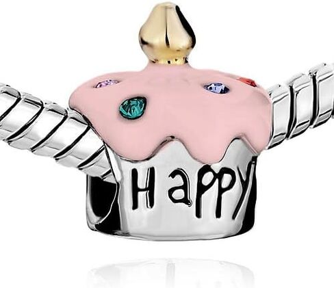 Happy Birthday Cake Charms for Bracelets Compatible with Pandora Bracelets in Saudi Arabia