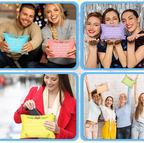 Cunno 24 Pcs Inspirational Makeup Bag Christmas Bulk Gift for Women You Are Loved Motivational Quotes Cosmetic Bags Purse Pouch Appreciation Toiletry Bag Multicolor(Bright Color) in Saudi Arabia