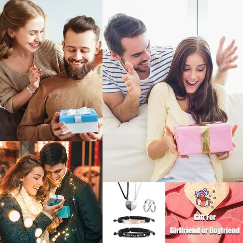 Choistily 6 Pcs Matching Couple Necklace Bracelets Set Moon Star Rings Matching Bracelets for Couples Friendship Necklaces for Him Her Bf Gf Bracelets(King Ring) in Saudi Arabia