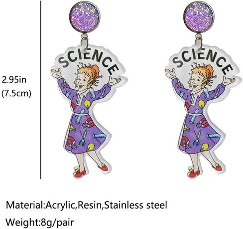 Teacher Student Dangle Earrings Acrylic Cute Crayons Rainbow book Earrings for Women Girls Back to School Gradution Reading Events Jewelry for Teacher-3 pairs C, Acrylic in Saudi Arabia