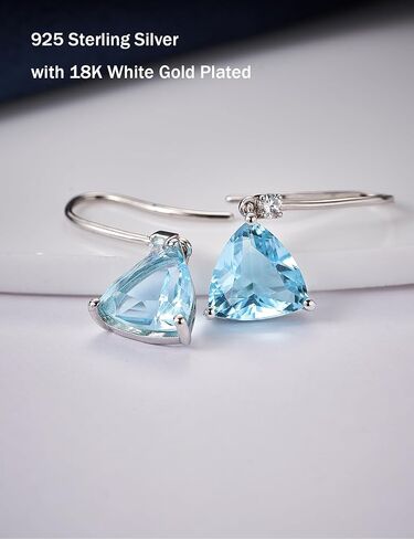 أقراط متدلية من الفضة الاسترليني للنساء من IMOLOVE أقراط متدلية للنساء مطلية بالذهب الأبيض عيار 18 قيراط in Kuwait