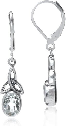 Silvershake 925 Sterling Silver Triquetra Celtic Knot Leverback Dangle Earrings in Saudi Arabia