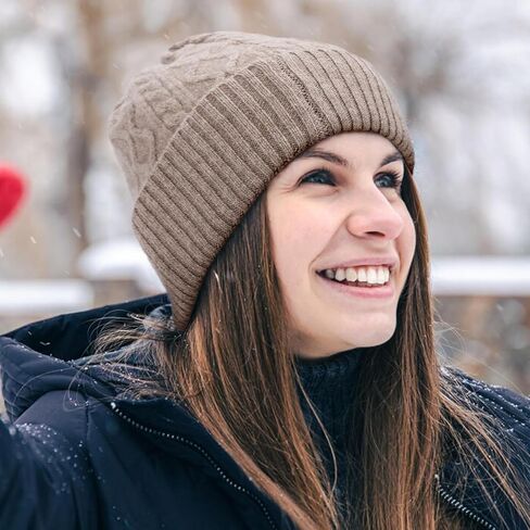 قبعة صغيرة من صوف ميرينو، قبعة شتوية دافئة للجنسين، قبعة ذات أساور محبوكة ناعمة وقابلة للتمدد in Kuwait