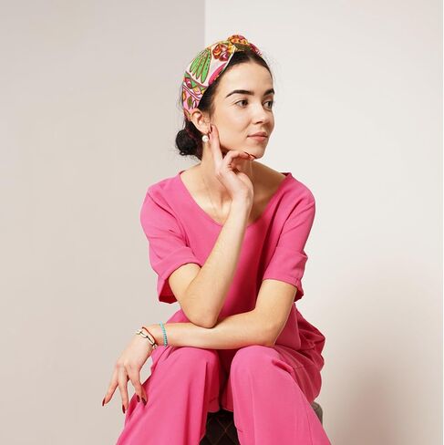 BEGOOD Headband for Women Womens Fashion Headband Wide Headbands Top Knot Hairband Designer Headbands Turban Hair Accessories for Girls 2Pcs Pink Tropical and Braided in Saudi Arabia