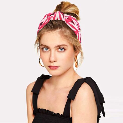 BEGOOD Headband for Women Womens Fashion Headband Wide Headbands Top Knot Hairband Designer Headbands Turban Hair Accessories for Girls 2Pcs Pink Tropical and Braided in Saudi Arabia