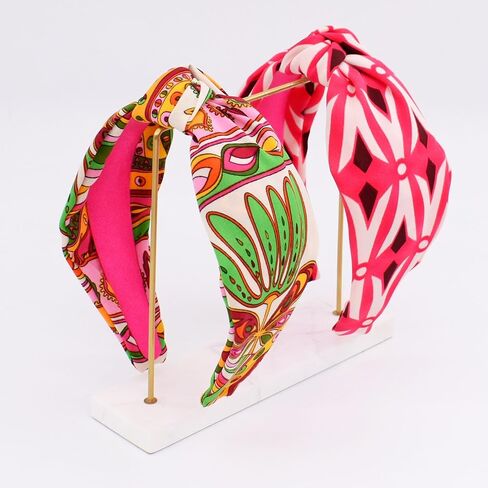 BEGOOD Headband for Women Womens Fashion Headband Wide Headbands Top Knot Hairband Designer Headbands Turban Hair Accessories for Girls 2Pcs Pink Tropical and Braided in Saudi Arabia