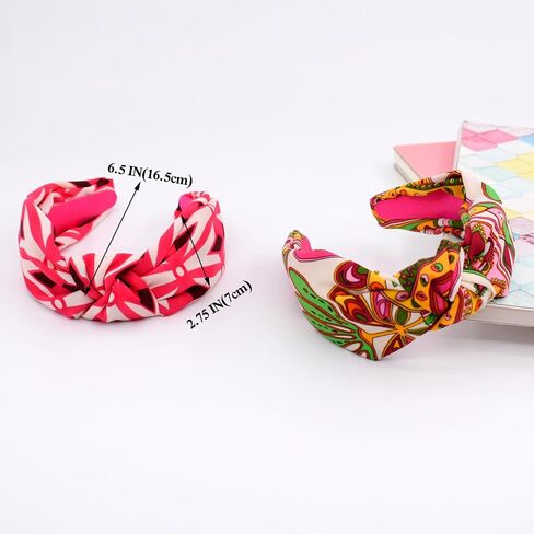 BEGOOD Headband for Women Womens Fashion Headband Wide Headbands Top Knot Hairband Designer Headbands Turban Hair Accessories for Girls 2Pcs Pink Tropical and Braided in Saudi Arabia