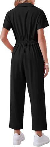 Tongmingyun Womens Cotton Capris Jumpsuits Loose Stretchy High Waisted Casual Long Pants Rompers with Pockets in Saudi Arabia