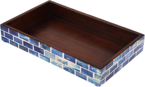Handicrafts Home Decorative Guest Hand Towel Storage Tray Dispenser, Sturdy Holder for Disposable Paper Napkins - Bathroom Vanity Countertop Organization (10x6 Inches, Parlour-Bond) in Saudi Arabia