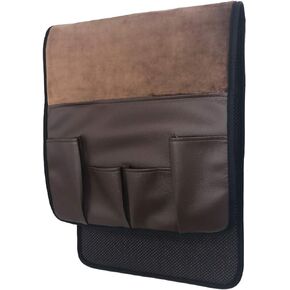 Velvet Non-Slip Epoxy Sofa Couch Chair Armrest Soft Caddy Organizer Cell Phones, Books, Magazines Pencil or TV Remote Control Holder(Brown)