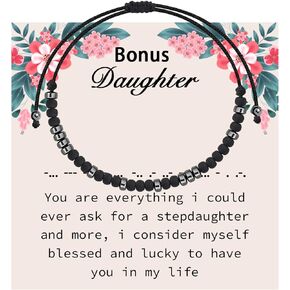 TIIMG Bonus Daughter Gift You Are Everything I Could Ever Ask For A Stepdaughter Secret Message Morse Code Bracelet