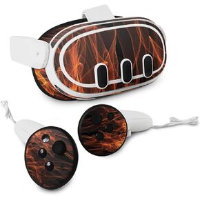MightySkins Skin Compatible with Meta Quest 3 - Charcoal Flames | Protective, Durable, and Unique Vinyl Decal wrap Cover | Easy to Apply, Remove, and Change Styles