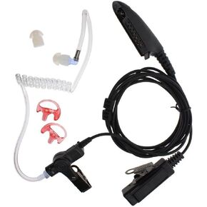2 Wire Acoustic Tube Earpiece Mic Compatible with Motorola Ht750 Ht1250 HT1250LS HT1550 HT1550XLS GP140 GP240 GP280 GP328 GP330 GP340 GP360 GP380 GP540 GP580 GP640 GP680 Two-Way Radio Headse Black