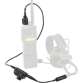 موصل U94 PTT 6pin يأتي مع قابس مهايئ عسكري MBITR/PRC 152/117 إلخ.