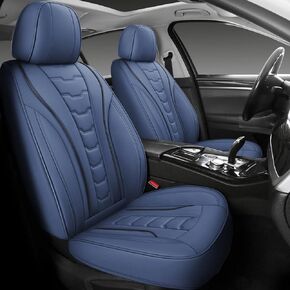 OUTOS Luxury Leather Auto Car Seat Covers 5 Seats Full Set Universal Fit SSX (Blue)