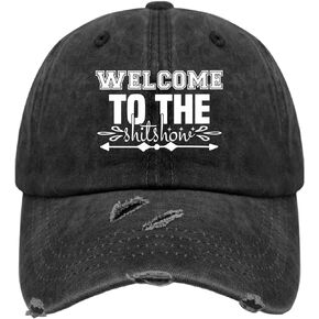 Welcome to The Shit Show Hats for Women Washed Distressed Baseball Caps Vintage Washed Ball Caps Breathable