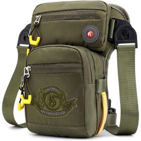 HAOSHUAI Multifunctional Outdoor Drop Tactical Leg Bag Anti-Theft Military Thigh Waist Fanny Pack Waterproof Nylon Chest Crossbody Bags Travel Hiking Climbing Cycling Outdoors (Black)