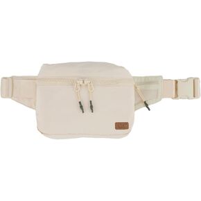 C.C Zipper Fanny Pack For Women Unisex - Daily Waist Crossbody Belt bag With Adjustable Strap (Sage)