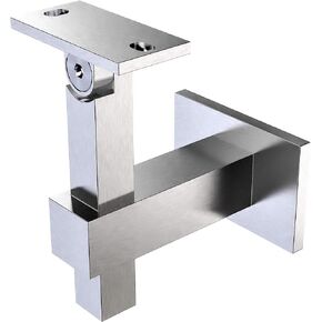 Handrail Bracket Stainless Steel Square Adjustable by Inline Design (Satin Stainless Steel)