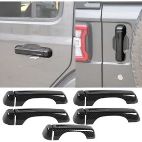 YOCTM Car Door Handle Cover Trim & Tailgate Handle Cover for 2018-2023 Jeep Wrangler JL JLU 4XE, for Jeep Gladiator JT 2020-2023, Decoration Exterior Accessories (Carbon Fiber Look)