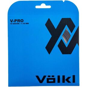 Volkl V-Pro | Tennis Racquet String | Durability & Firm Feel | Smooth Co-Polymer String (Black, V20103_18G, Set)