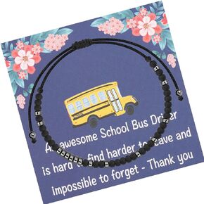 FEELMEM School Bus Driver Appreciation Gifts School Bus Driver Morse Code Bracelet Back to School Jewelry Drive Safe Bracelet Bus Driver Thank You Gift