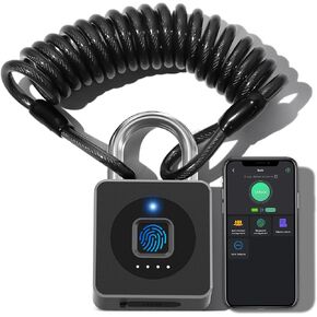 Pothunder Fingerprint Padlock with APP, Waterproof Smart Lock | Keyless Biometric Unlock, IP65 Waterproof, Bluetooth APP Control, Ideal for Gym, Locker, Gates, Fence & Storage in Saudi Arabia