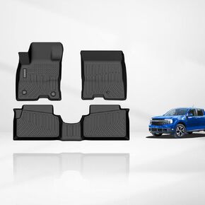 Floor Mats Custom for 2024 Ford Maverick Hybrid 2023 2022 Ford Maverick Hybrid All Weather Protection TPE Heavy Duty Automotive Floor Liners Fits Front& 2nd Row Full Set Accessories Black