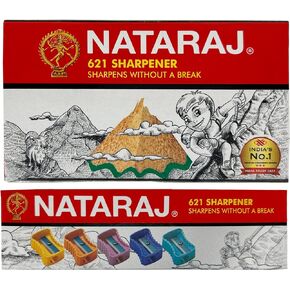 Nataraj 621 Pencil Sharpener (Pack of 20 - 5 Color) Home School Office use