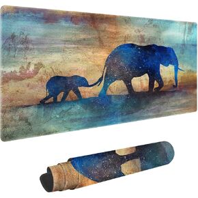 Watercolor Cherry Blossom Customized Large Extended Gaming Mouse Pad with Stitched Edges and Non-Slip Rubber Base,Suitable for Office and Home Use,31.5x15.7 Inches