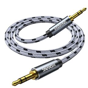 SNSNHI Aux Cord, Nylon Braided 3.5mm Audio Cable Aux Cable 1/8 Audio Cable 3.5mm Male to Male Aux Cord for Car,Headphones,Speaker,Soundbar -20FT