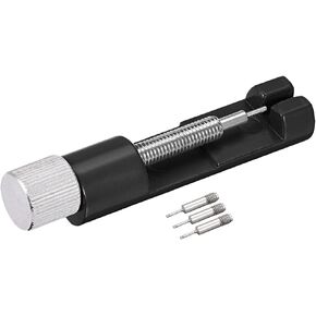 uxcell Strap Link Pin Remover Tool with 3 Spare Pins, 25mm Adjustable Width for Re-size Watch Band, Red