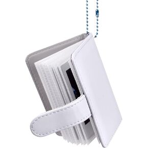 32 Pockets Mini Photo Album Compatible with Fujifilm Instax Mini Film - Instax Mini 12 99 70 7s 8 8+ 9 11 25 50s 90 99, Portable Mini Photo Album with Keyring - White