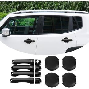 CheroCar for Jeep Renegade Door Handle Cover and Bowl Cover Trim for 2015 - 2022 Jeep Renegade (Black)…