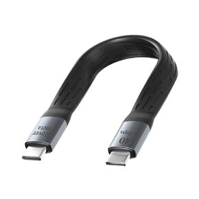 كابل USB4 قصير جدًا، كابل Thunderbolt 4/3 مقاس 5 بوصات (USB 4 Gen3 × 2)، 240 وات، 40 جيجابت في الثانية 8K@60HZ كابل فيديو USB C إلى USB C لأجهزة MacBook وAndroid Auto وSSD الخارجية والمزيد من أجهزة النوع C (عبوتان)