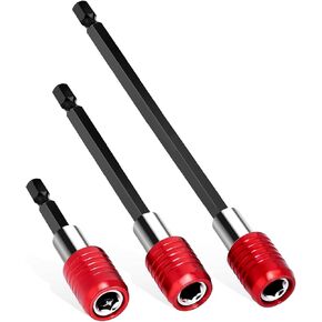 3Pcs Drill Bit Extension Quick Release Magnetic Drill Bit Holder Tool Kit with 1/4" Hex Shank for All 1/4-Inch Drive Bits, Impact Driver Extension for Drill Bit Three Lengths 2", 4" and 6" in Kuwait