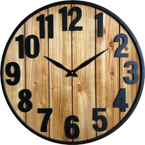 Montoire Farmhouse Wall Clock Large, Large Wall Clock 24 Inches or Larger for Living Room - Giant Oversized Vintage Decorative Clocks for Walls and Large Bold Living Room Decor