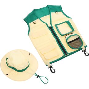 1 Set Explorer Clothing Kids Kits Kids Vest Hat Kids Camping Hat Kids Camping Kit Kids Suit Case Suits