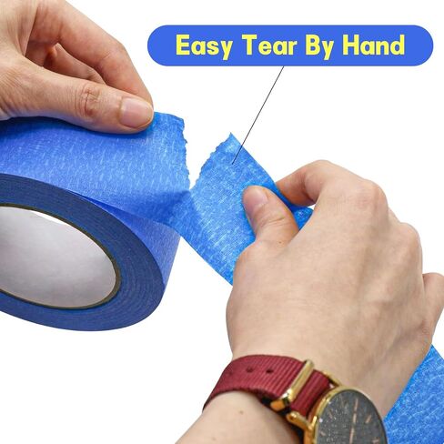 2-Piece Blue Painters Tape, 2 Inch Blue Painters Masking Tape Bulk for Multi-Surface,Produce Sharp Lines, Masking Tape for DIY Crafts & Arts,Labeling, Home(22 Yards x 2 Rolls) in Saudi Arabia