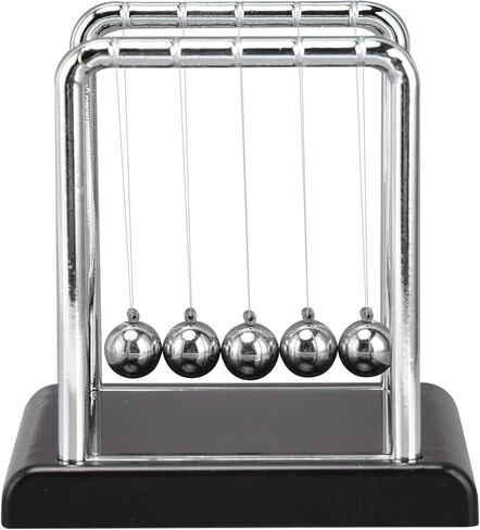 Estink Balance Ball, Cradle Balance Balls Physics Science Metal Office Games Desktop Decoration Toy Games Accessories for Stress Relief, Home and Office Desk Decoration(Black in Kuwait