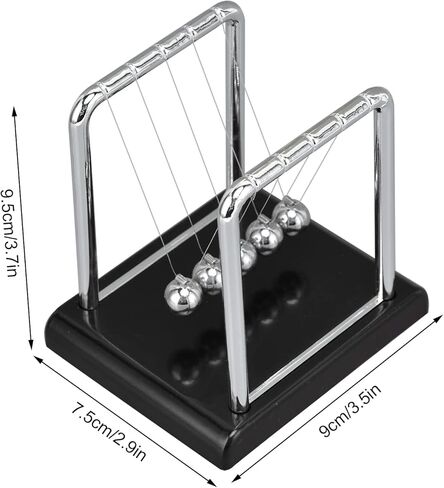 Estink Balance Ball, Cradle Balance Balls Physics Science Metal Office Games Desktop Decoration Toy Games Accessories for Stress Relief, Home and Office Desk Decoration(Black in Kuwait