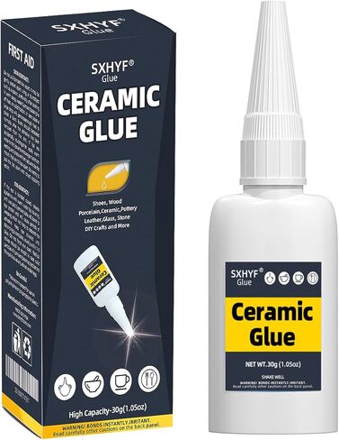 Sxhyf Ceramic Glue - 30g Ceramic Repair Oily Glue, Instant Bonding, Strong Adhesion, Repairs Last a Long Time, for Pottery, Porcelain, DIY Craft, Glass, Metal, Plastic, Wood Furniture, Leather, G00A in Kuwait