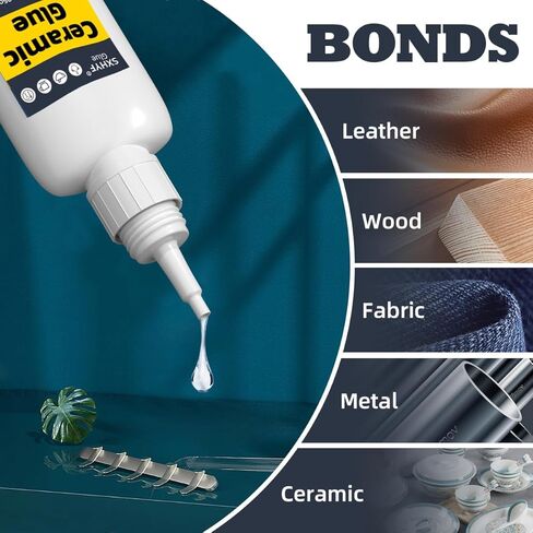 Sxhyf Ceramic Glue - 30g Ceramic Repair Oily Glue, Instant Bonding, Strong Adhesion, Repairs Last a Long Time, for Pottery, Porcelain, DIY Craft, Glass, Metal, Plastic, Wood Furniture, Leather, G00A in Kuwait