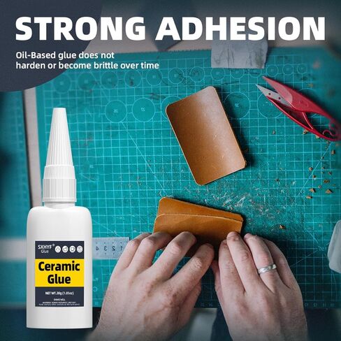 Sxhyf Ceramic Glue - 30g Ceramic Repair Oily Glue, Instant Bonding, Strong Adhesion, Repairs Last a Long Time, for Pottery, Porcelain, DIY Craft, Glass, Metal, Plastic, Wood Furniture, Leather, G00A in Kuwait