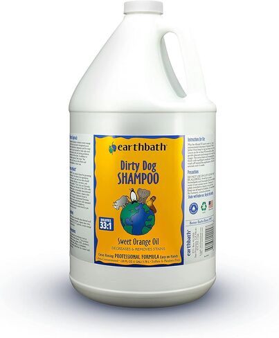 earthbath, Sweet Orange Dirty Dog Shampoo - Cruelty Free Dog Shampoo and Conditioner, Made in USA, Gentle Dog Wash, Best Puppy Shampoo & Puppy Supplies - 128 Oz (1 Pack) in Kuwait