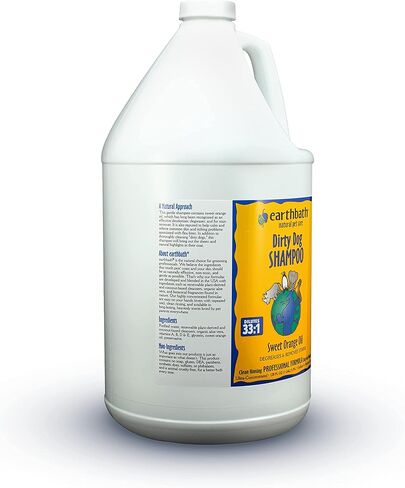 earthbath, Sweet Orange Dirty Dog Shampoo - Cruelty Free Dog Shampoo and Conditioner, Made in USA, Gentle Dog Wash, Best Puppy Shampoo & Puppy Supplies - 128 Oz (1 Pack) in Kuwait